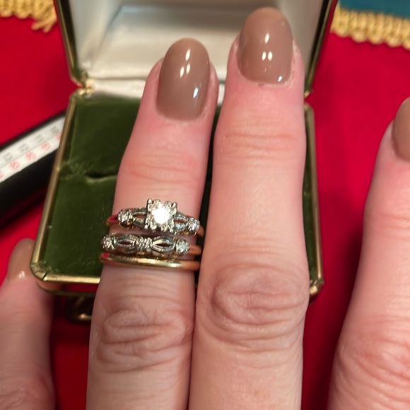 Vintage diamond wedding set - Picture 3 of 10